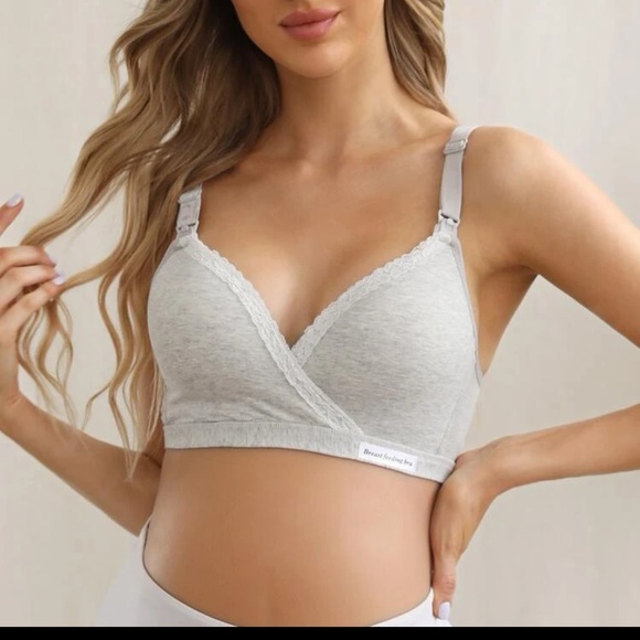 Other - Maternity/Nursing Lave Trim Bra-Gray | Medium